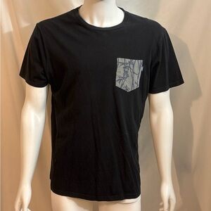 Vans Black Tee with Patterned Pocket